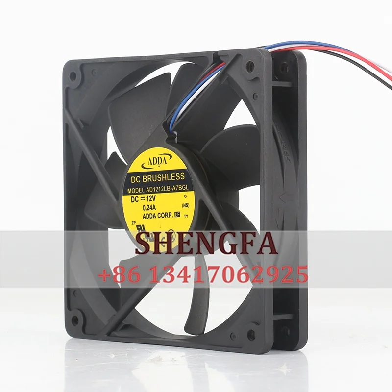 

ADDA 12025 AD1212LB-A7BGL 0.24A 12V DC 80.50cfm 2050RPM Ball Bearing Chassis Computer Silent Axial Cooling Fan 120x120x25mm