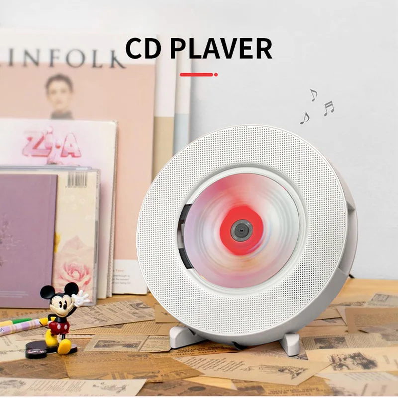 Compact record player CD player wall-mounted CD player intelligent bluetooth audio CD fetus machine portable English CD repeater