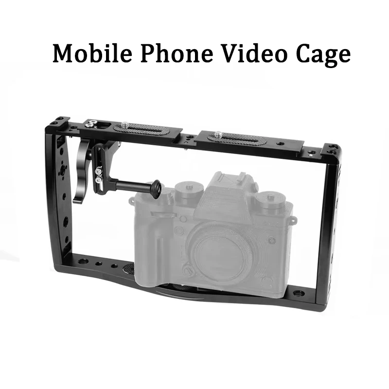 HDRIG Mobile Phone Video Camera Handheld Rig Camera Stabilizer Cage with Cold Shoe and Cold Boot Expansion Frame for Live