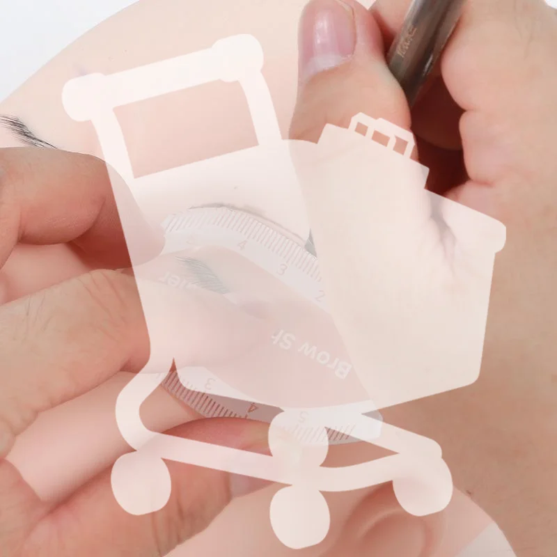 

ПК Линейка для картирования бровей Линейка для формирования бровей 1-минутный дизайн для быстрого рисования бровей Легкий инструмент Микроблейдинг Трафареты для перманентного Mekup