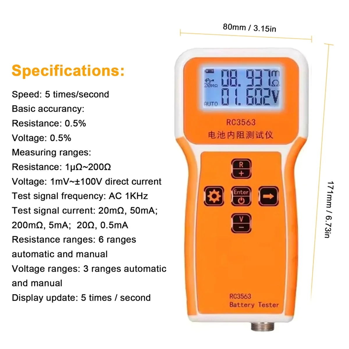 RC3563 18650 Battery Voltage Internal Resistance Tester High-Precision Trithium Lithium Iron Phosphate Battery Tester