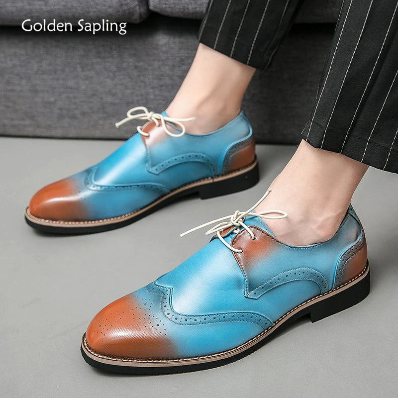 

Golden Sapling Men's Formal Shoes Fashion Leather Flats Casual Business Oxfords Leisure Derby Shoe for Men Dress Office Loafers