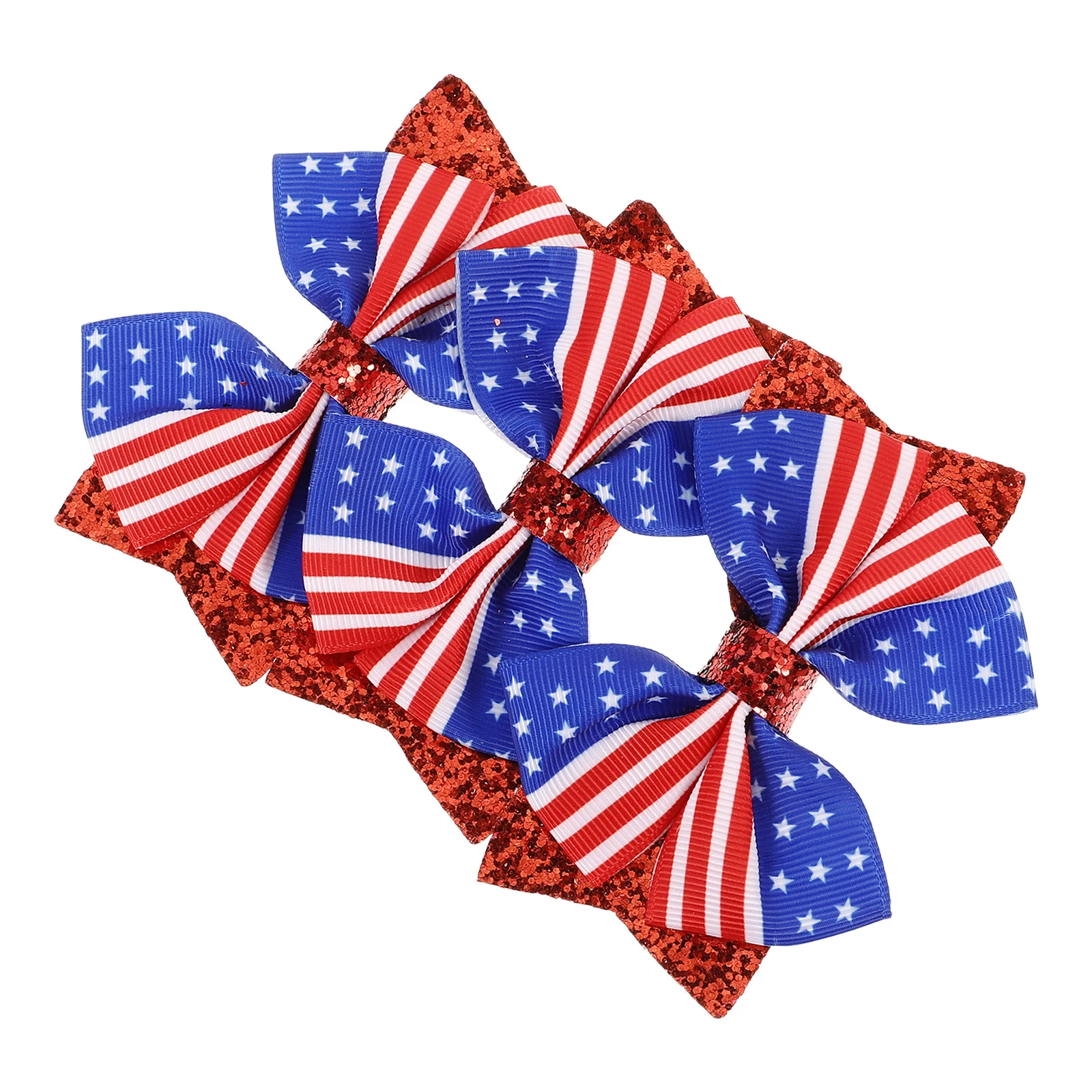 

3Pcs Girls Hair Clips American Flag Hair Bows Patriotic Accessories for Independence Day 4th of July Celebration