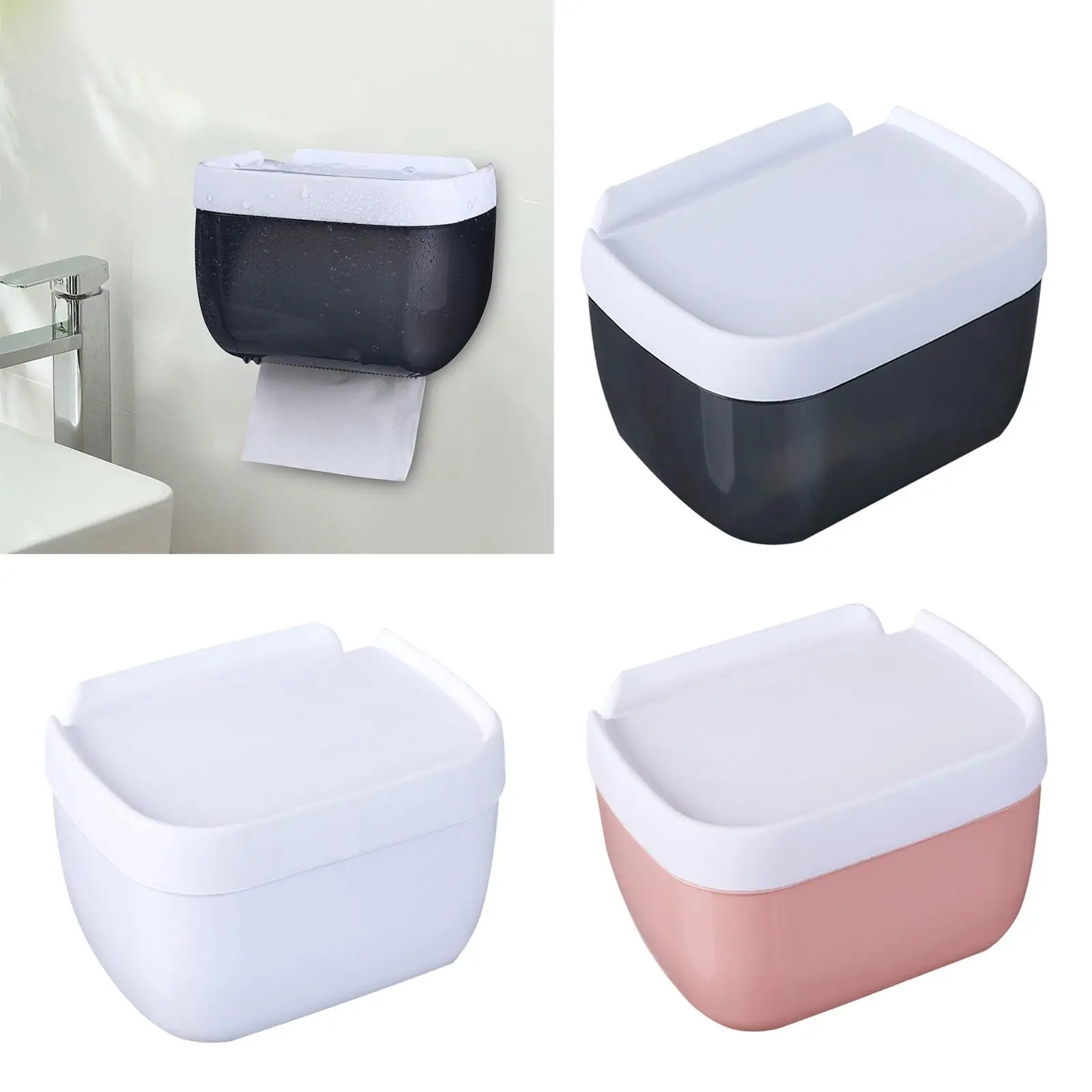 Multifunction Toilet Paper Holder with Shelf Dispenser Self Adhesive for Bedroom Toilet