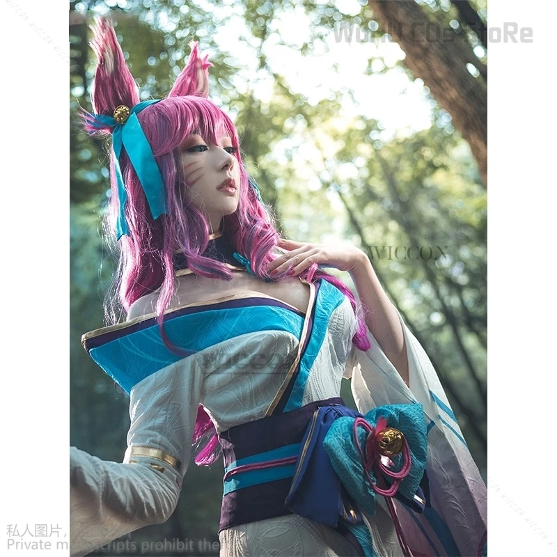 Gioco LOL Costume Cosplay Spirit Blossom Cosplay outfit Anime Halloween Party Costumes For Women Girl Pink Wig