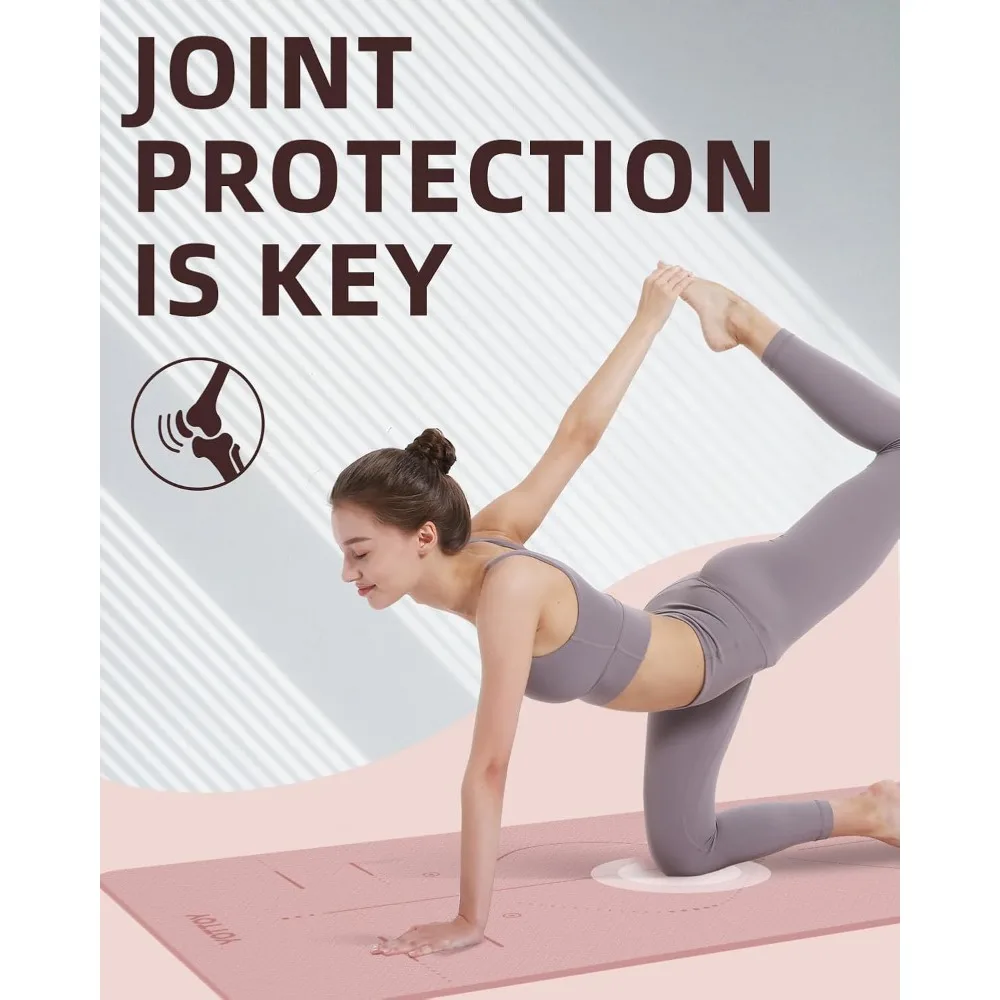 سجادة يوجا TPE واسعة جدًا غير قابلة للانزلاق مقاس 72 × 32 بوصة مع حقيبة حزام للتمرين المنزلي واللياقة البدنية