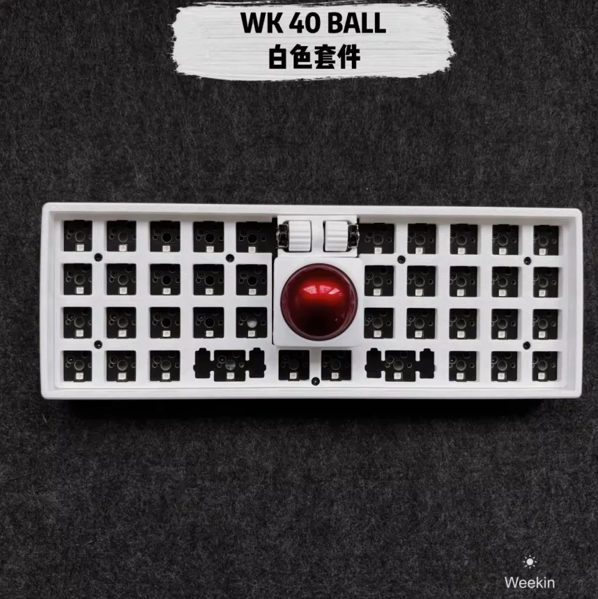 Weekin WK-Teclado mecánico de 40 bolas, modo único con cable PMW3360 RP2040, Kit de teclado Keyball con 2 rodillos RGB, regalos