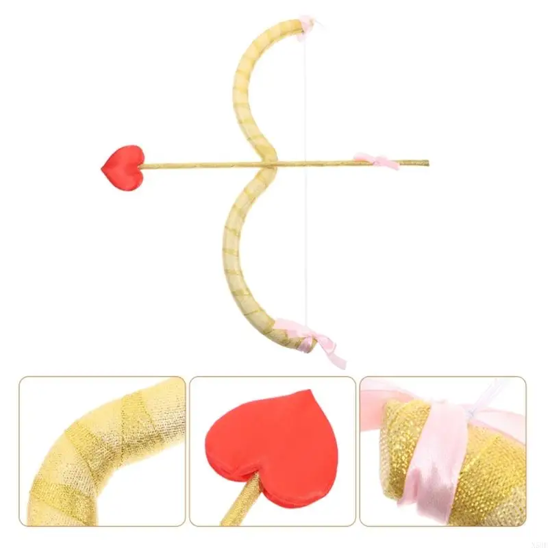 Cupido-Pijl-en-Boog Set Valentijnsdag Cupido-Kostuum Accessoires Kerst Halloween Fotografie Props Cadeau voor Vrouwen