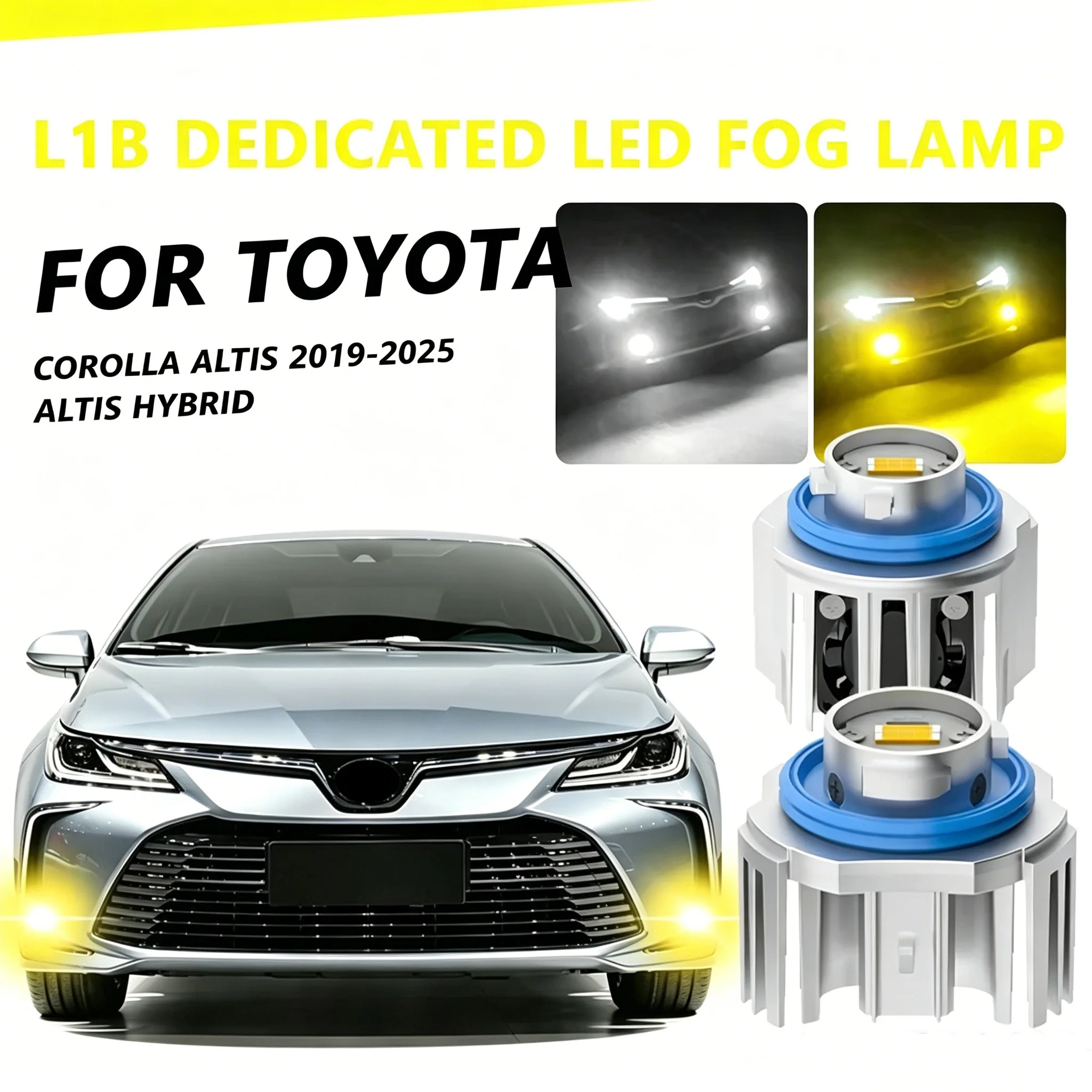 FOR TOYOTA COROLLA ALTIS 2019-2025 ALTIS HYBRID New LED Car Fog Lamps L1B monochrome/Dual Color Yellow White Car Led Fog Lights