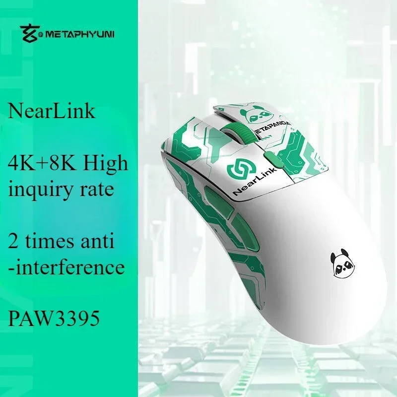 Metapanda NearLink P1 Gaming Mouse E-sport Ergonomic PAW3395 26000DPI 2.4G Gamer Mouse Wireless Bluetooth 3 Mode Office gamer