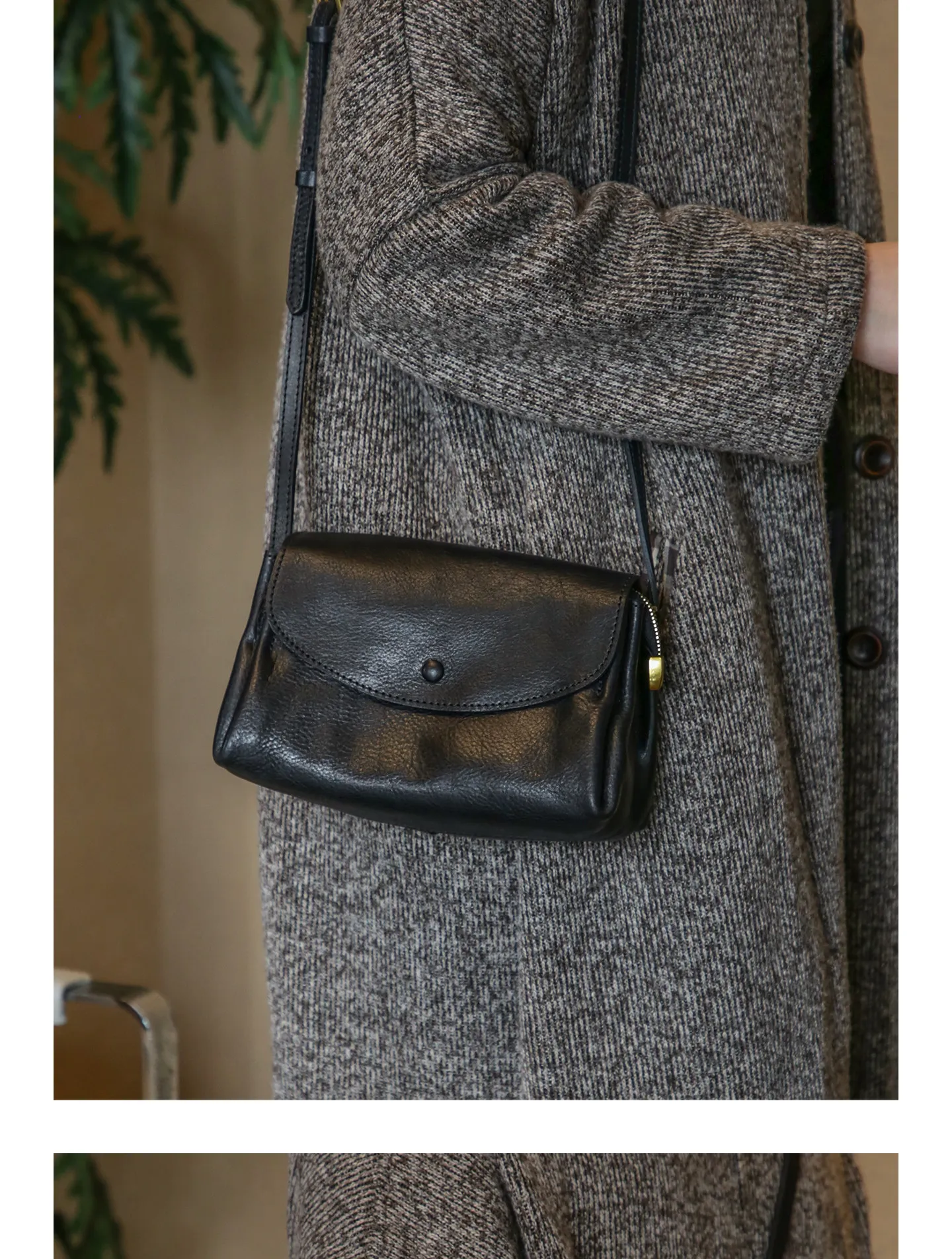 PNDME einfache Vintage-Umhängetasche aus Rindsleder für Damen, Freizeit-Designer-Umhängetasche aus echtem Leder, handgefertigt, kleine Umhängetasche – Detail 12