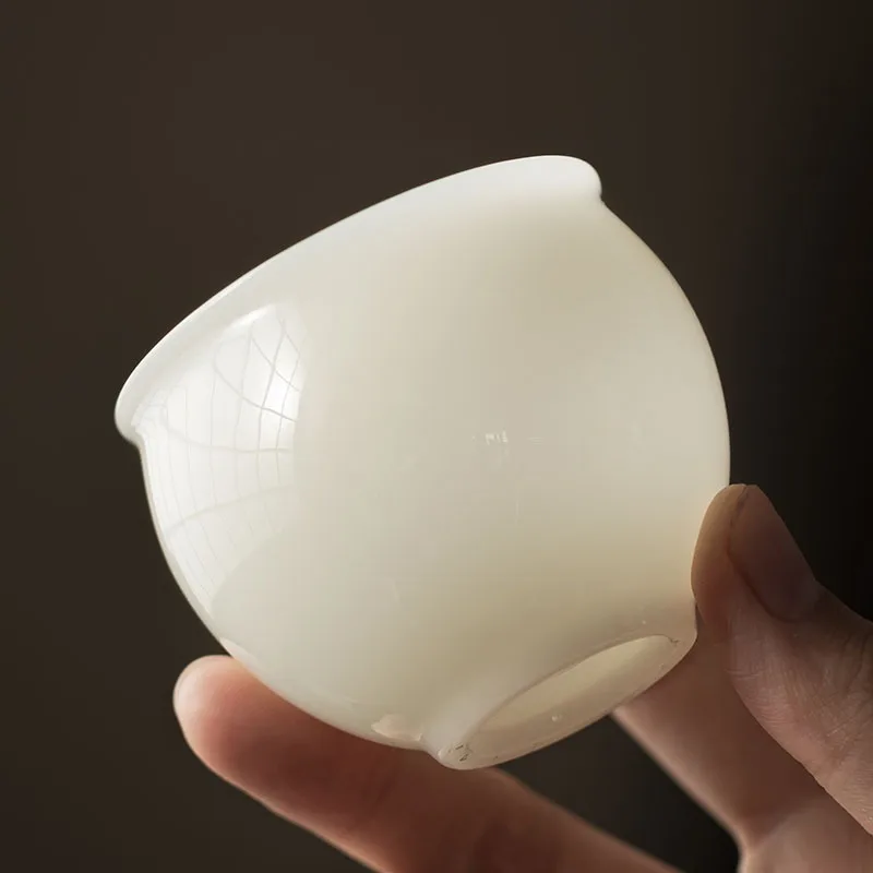 Dehua الأبيض الخزف الجليد اليشم كوب شاي سيراميك ماستر شرب كوب الاستخدام الشخصي الصينية طقم شاي Gongfu تصميم الحد الأدنى هدية #3