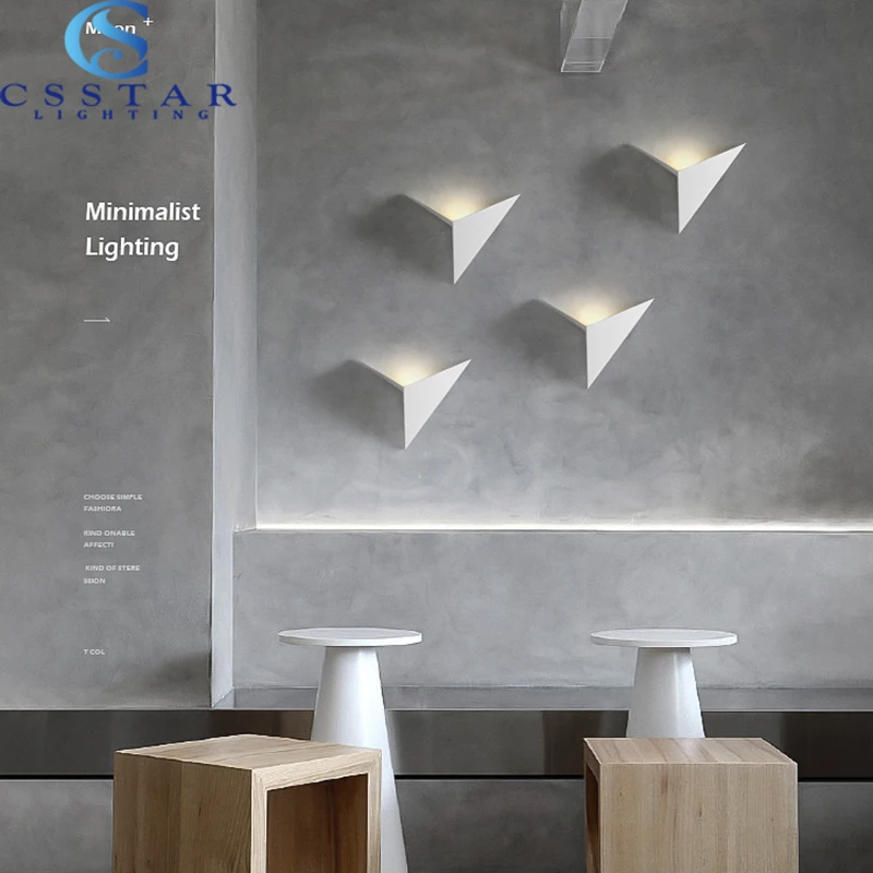 Imagem -03 - Modern Minimalista Triângulo Forma Led Lâmpadas de Parede Estilo Nórdico Lâmpadas de Parede Interior Sala Luzes Iluminação Simples Ac85265 v 3w