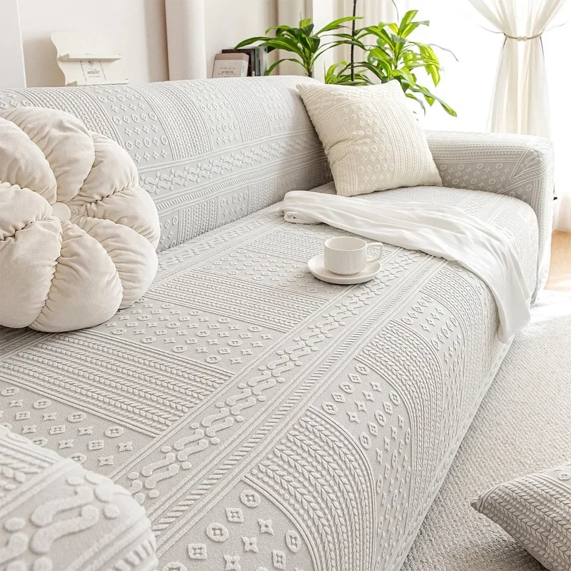 Elastic Jacquard Fabric Sofa Cover Stretch Couch Cover Sectional L Shape Sofa Slipcover Corner Case for Home 1/2/3/4/5 Seaters