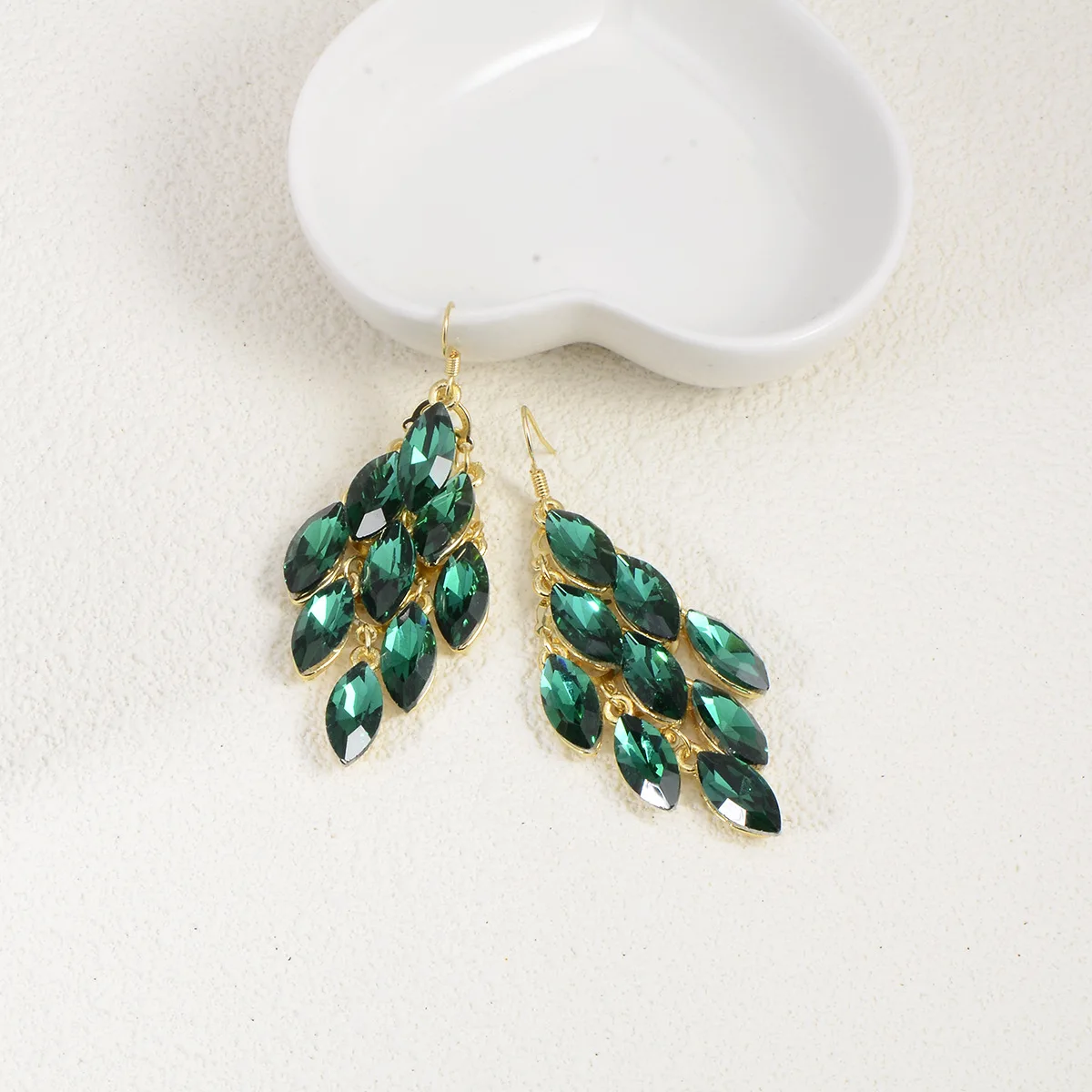 Large Water Diamond Earrings, European & American Light Luxury Trendy Retro Style, S925 Silver Hooks, Elegant Dangle Earrings f