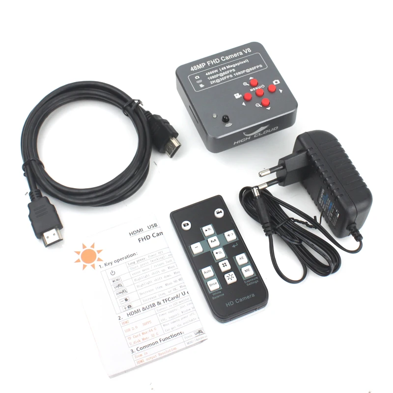 Imagem -06 - Industrial Eletrônico Digital Video Microscópio Lupa de Câmera para Reparo do Telefone Hdmi Suporte Usb tf 1080p 60fps 2k 4800w 48mp