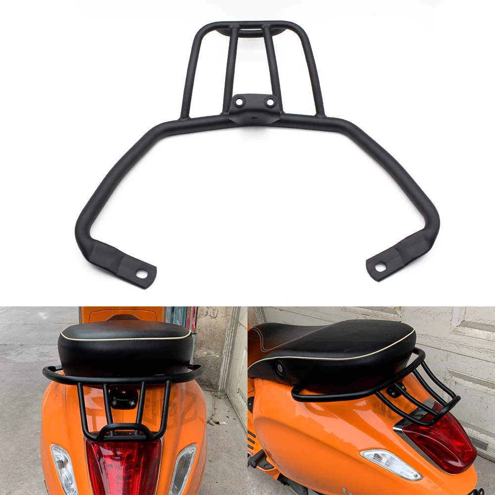 Klappbarer Motorrad-Gepäckträger mit Rückenlehne für Beifahrer, Halterung für Piaggio Vespa Sprint 150 Spring 150 – Detail 3