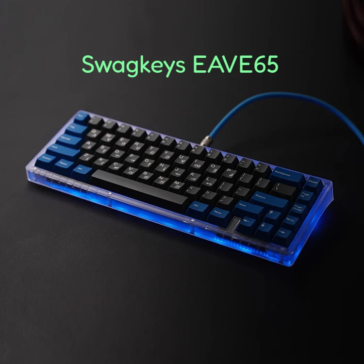 

Swagkeys EAVE65 Проводная механическая клавиатура с возможностью горячей замены, комплект для литья под давлением для ПК, 60% раскладка, одномодовая клавиатура Type-c, игра в подарок