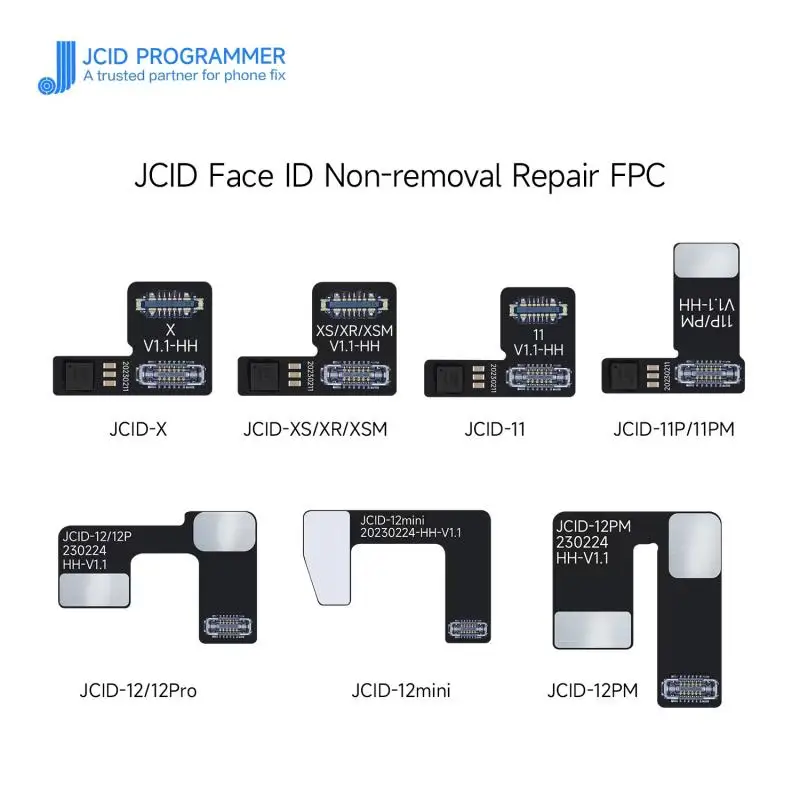 JCID JC-Cable flexible FPC para reparación de identificación facial sin eliminación, para iPhone X/11/12/13/14, proyector de puntos sin soldadura,