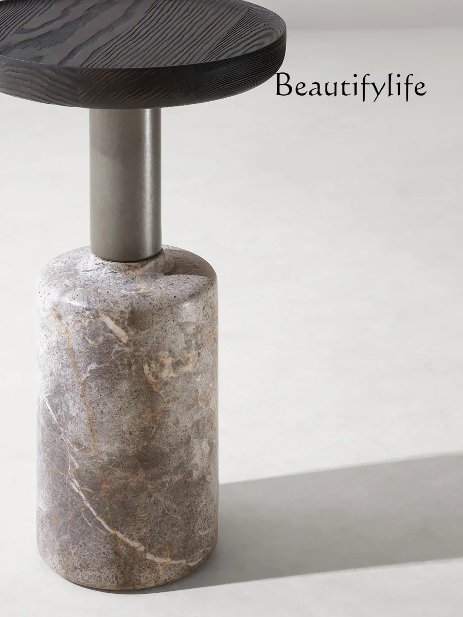 N  Nordic Original Imported Italian French Retro Marble Solid Wood round Coffee Table