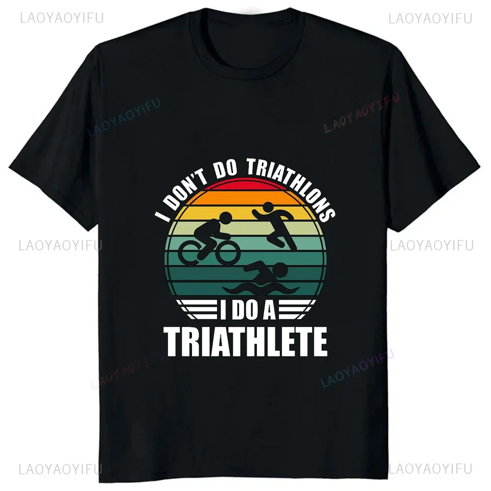 Hot Sale Swim Bike Run Triathlon Graphic T-shirt Casual Fashion Streetwear Fitness Tshirt Harajuku Style Loose Funny Clothing