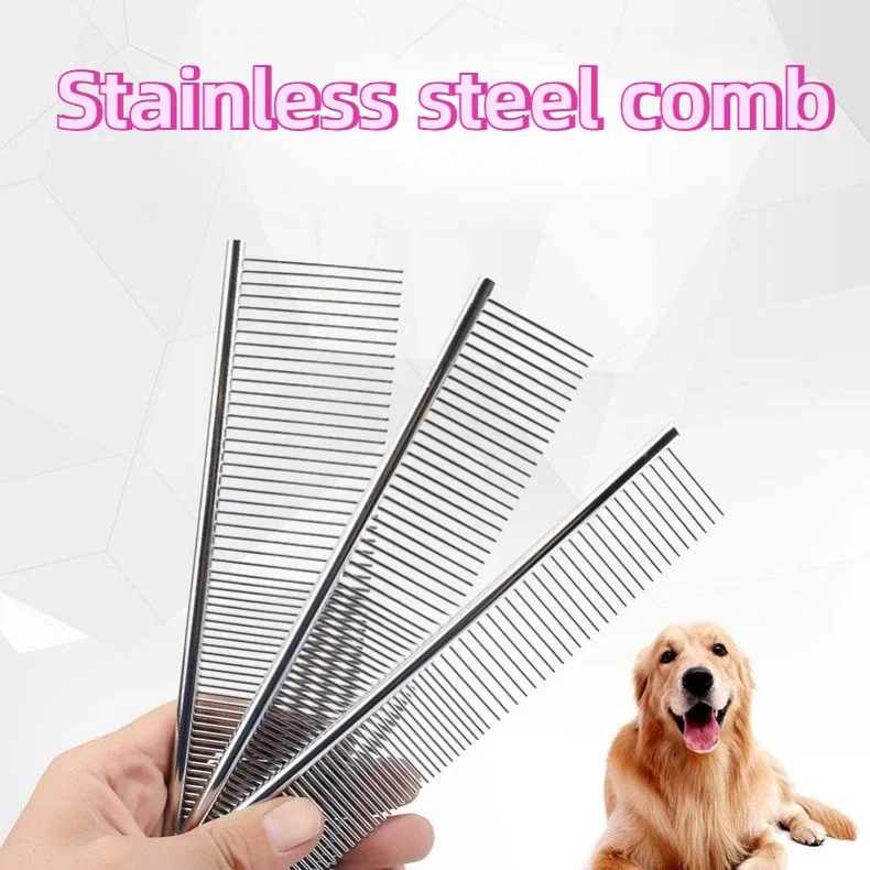 Pet Dematting Comb Stainless Steel Pet Grooming Comb for Dogs and Cats Gently Removes Loose Undercoat Flea Comb Pretty&Better