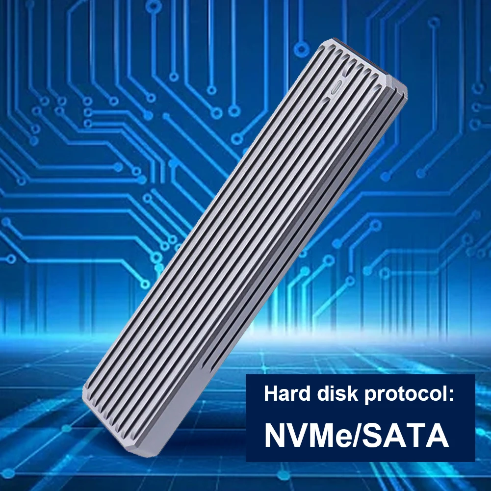 เคส M.2 NGFF/SATA USB ความเร็ว 1000MB/s กล่องใส่ไดรฟ์โซลิดสเตทภายนอกแบบพกพา สำหรับ SSD ขนาด 2230/2242/2260/2280 22110