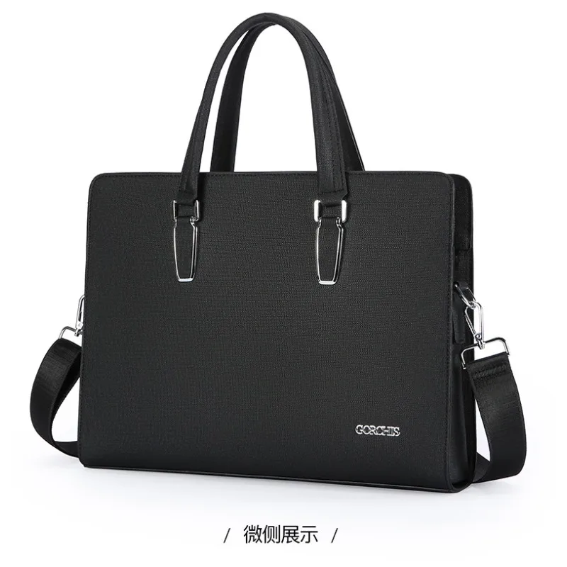 PU Men's Bags Business Handbags Business Briefcases Men's Single Shoulder Crossbody Computer Men Conference Bag