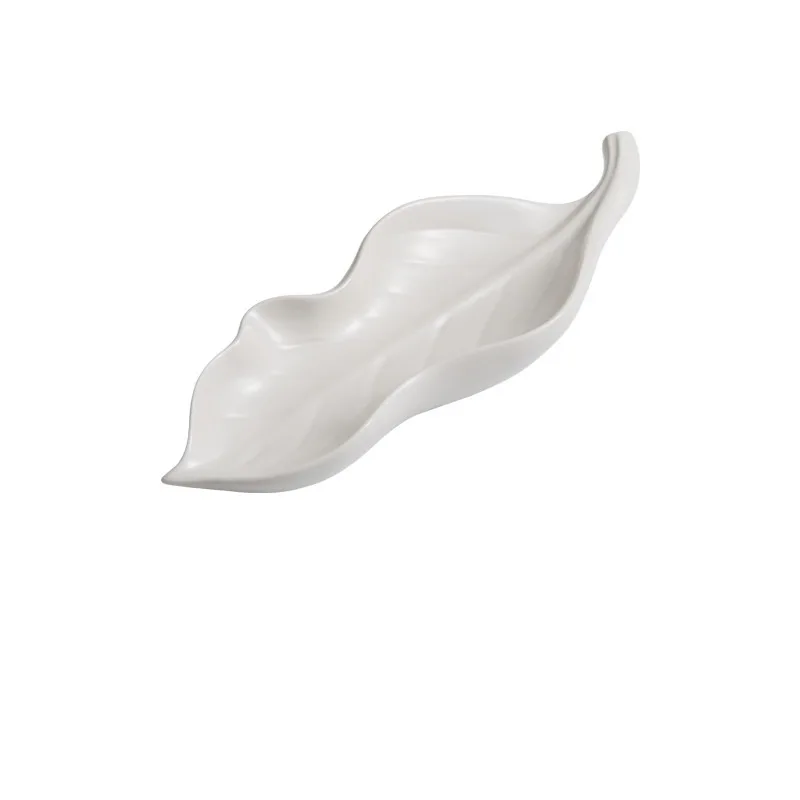 

Керамическая тарелка с белым листом, тарелки для стейка в стиле вестерн, диск для суши, сашими, десерт, тарелка для димсам, фруктовая миска для салата