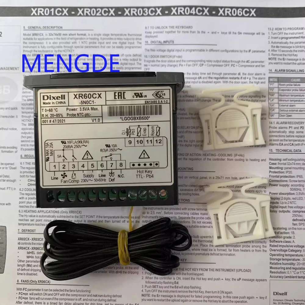 Dixell XR60CX-5N0C1 XR60CX Temperature Controller Dual Probe with Two Sensors New Original
