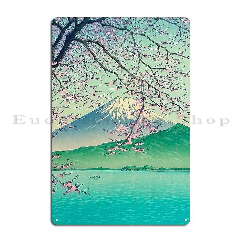 Kawase Hasui Mt Fuji From Kishio Vintage Japanese Metal Plaque Printed Party Wall Decor Party Cinema Tin Sign Poster
