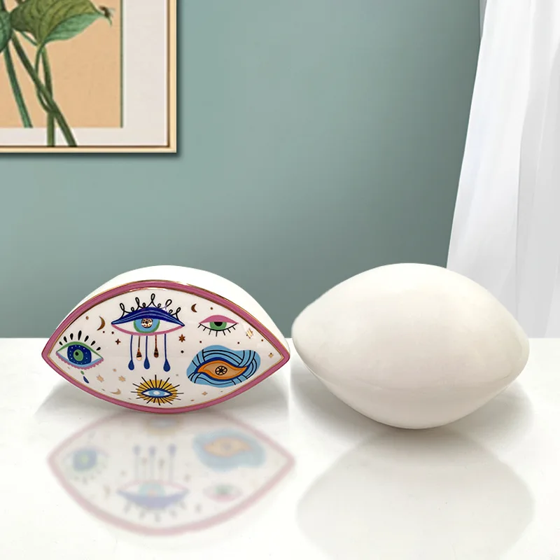 Goldbemalte Keramik im nordischen Stil, Teufelsaugen, Tischdekoration, Heimdekoration, Souvenirs