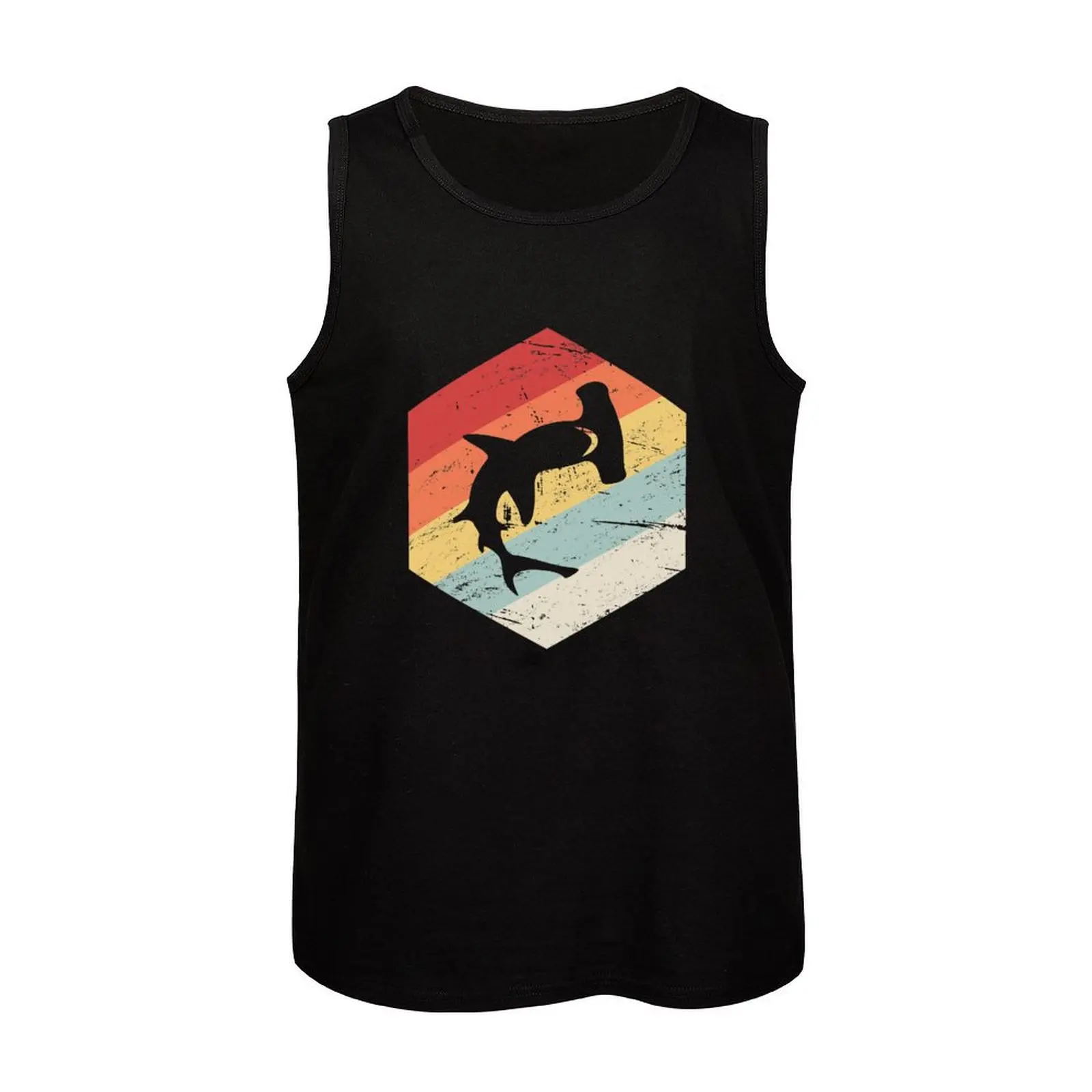 رأس مطرقة القرش أعلى خزان ، سترة الرجعية للصبي ، قميص بلا أكمام ، 70s #4