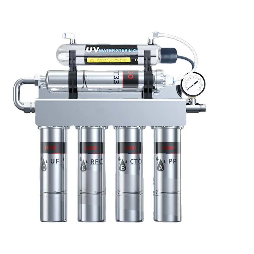 High Quality Factory Price Ultraviolet Light Purify Water Machine 5 Stage Stainless Steel Water Purifier With UV Lamp