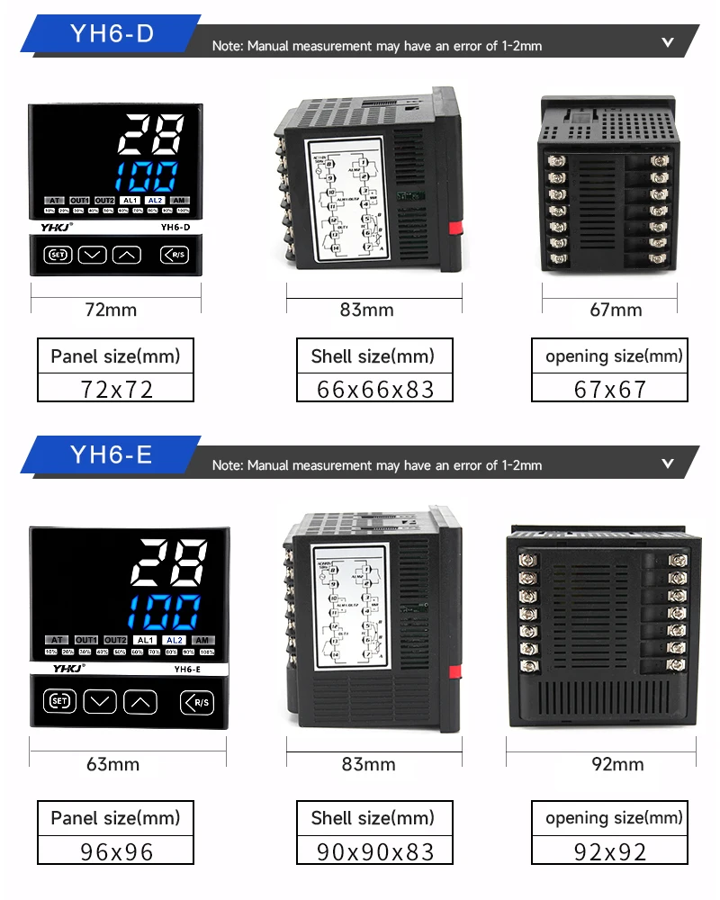 Imagem -04 - Controlador de Temperatura Industrial Inteligente Digital Termostato e Termômetro Saída Dupla Yh6-ak bk dk ek 220v Pid Ssr Relé
