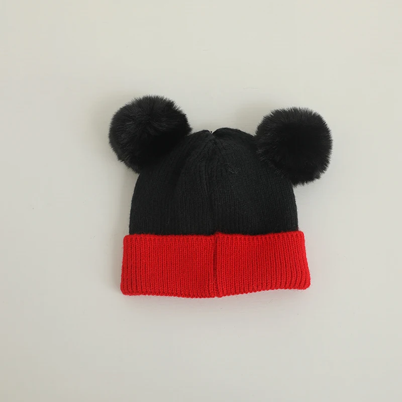 Cozy Winter Baby Hat Soft Cartoon Mouse Head Hat for Girls Boys Pom Pom Ball Hat for Kids Outdoor Warm Newborn Cap Infant Hats