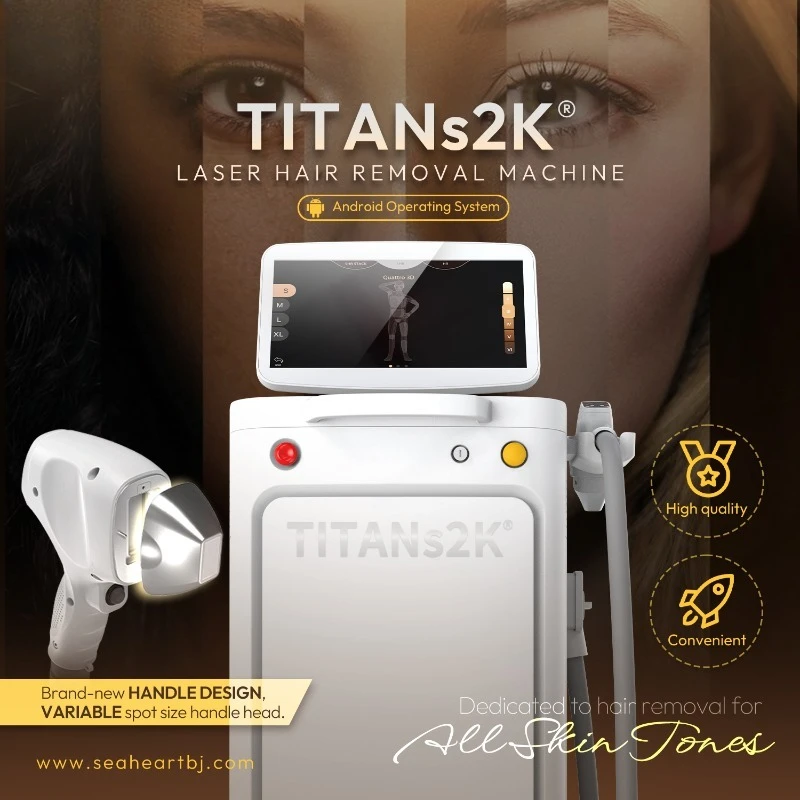 Seaheart 4000W Android 4-Wave Exchangeable Spot Size Ice Titanium Laser 1064nm/755nm/808nm/940nm High Hair Removal Machine