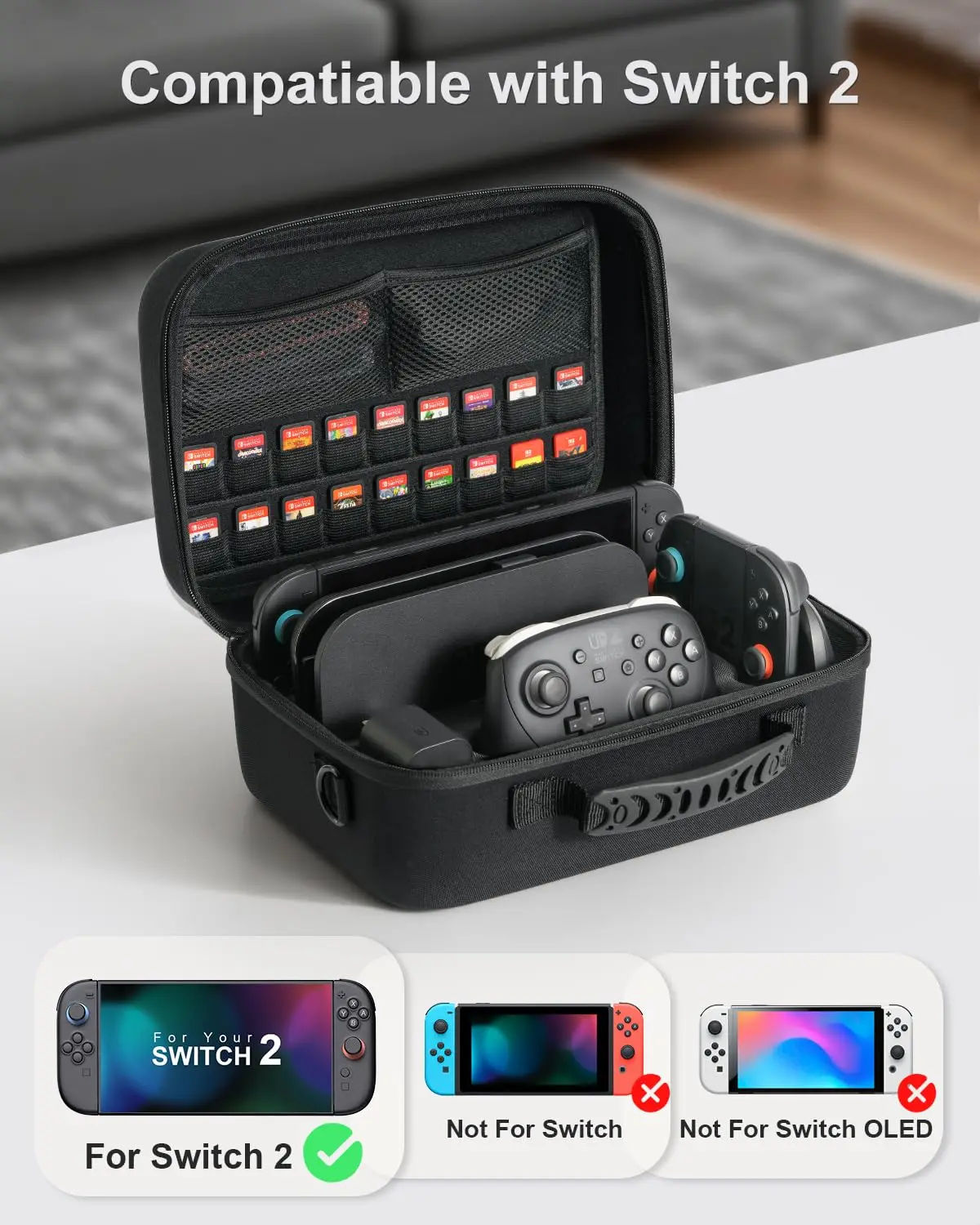 

Универсальный дорожный кейс для Nintendo Switch 2: большой чехол для хранения консоли Switch 2, контроллера Pro и док-станции Switch 2