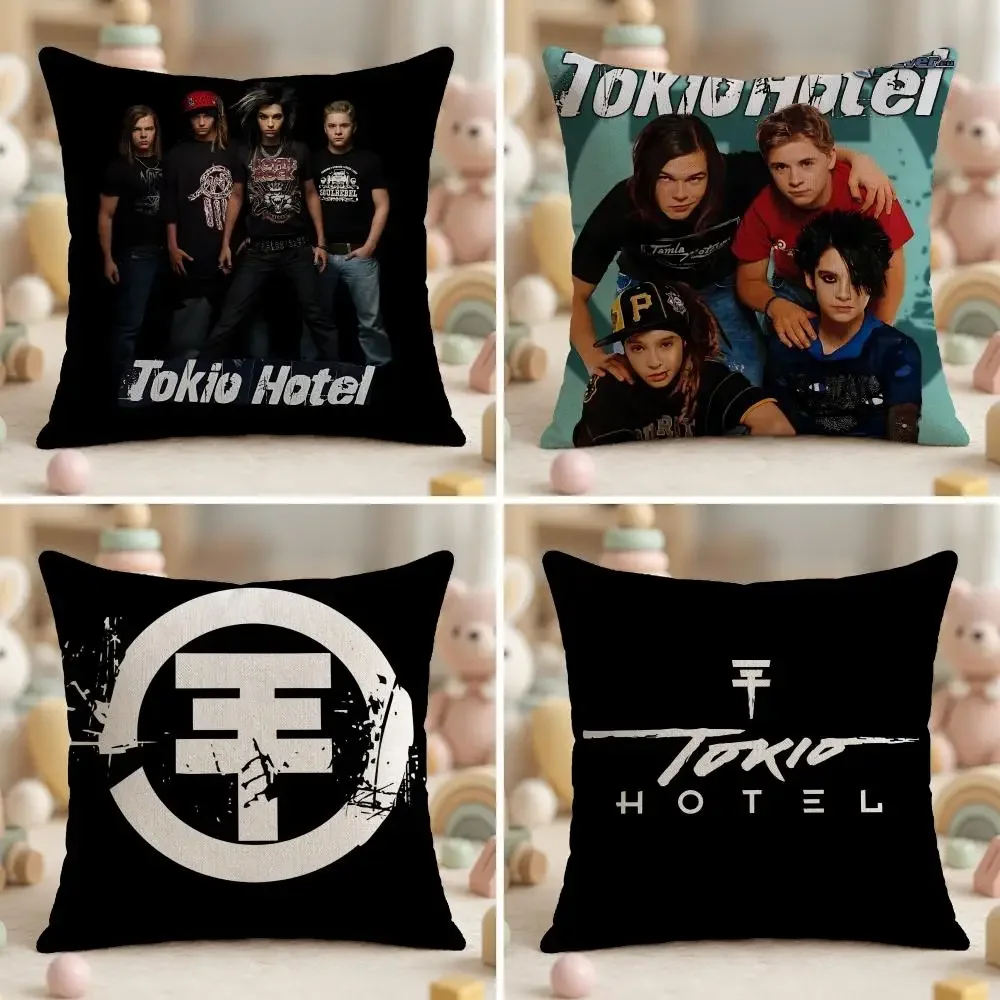 Rock Band T-Tokio Hotel Alternative Cushion Cover Soft Plush Fabric Double-Sided Printed Pillowcase for All Seasons Home Decor