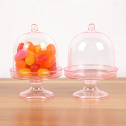 4Pcs Clear Cupcake Stand Box Candy Bar Sweet Table Desserts Cookies Box for Wedding Birthday Party Decorations 8cm