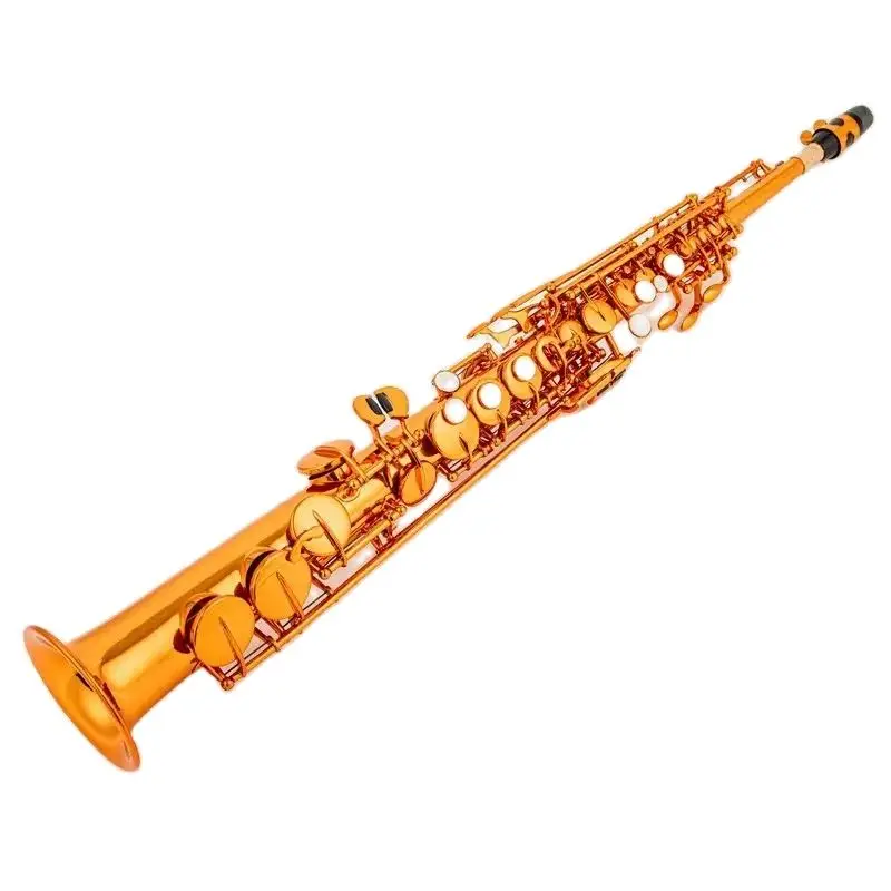 

Made in France Mark VI Brass Straight Soprano Sax Saxophone Bb B Flat Woodwind Instrument Natural Shell Key Carve Pattern