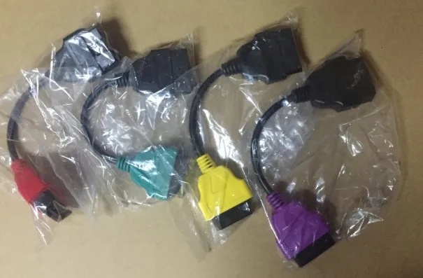 Four-color adapter cable For Fiat Ecu Scan Adaptors 4pcs/set
