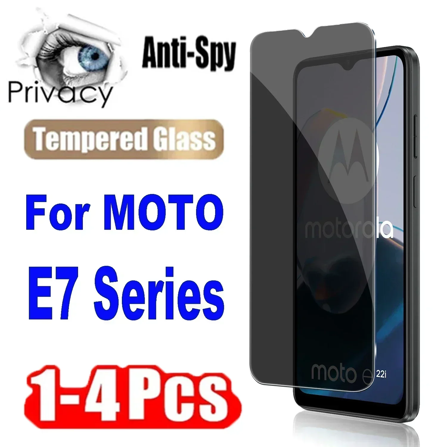 1-4Pcs Privacy Protective Tempered Glass for Motorola Moto E7 Plus E7i Power Anti-Spy Screen Protectors Films Glass