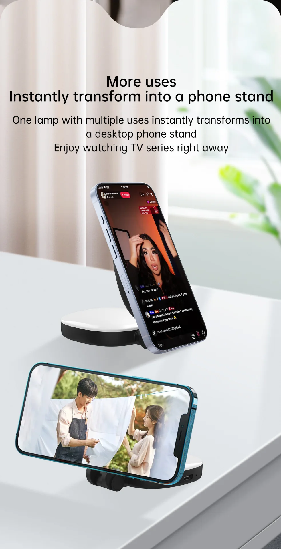 600 مللي أمبير 360 °   ضوء حلقة سيلفي LED مغناطيسي للهاتف مع ضوء هاتف متوافق مع مرآة لصور السيلفي/التصوير الفوتوغرافي