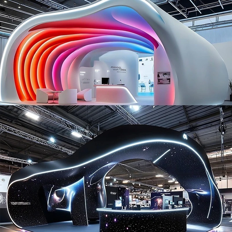 FRP shopping mall booth exhibition hall design style