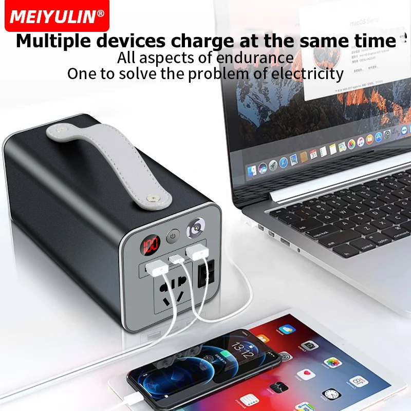 64000mAh Portable Power Bank Station 300W 220V Emergency Outdoor Power Supply Powerful External Battery For Camping Laptop