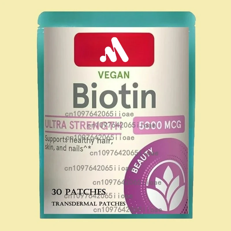 

30 Patches Biotin 5000 Mcg Patches - Max Strength Hair, Skin, and Nails Transdermal Patches