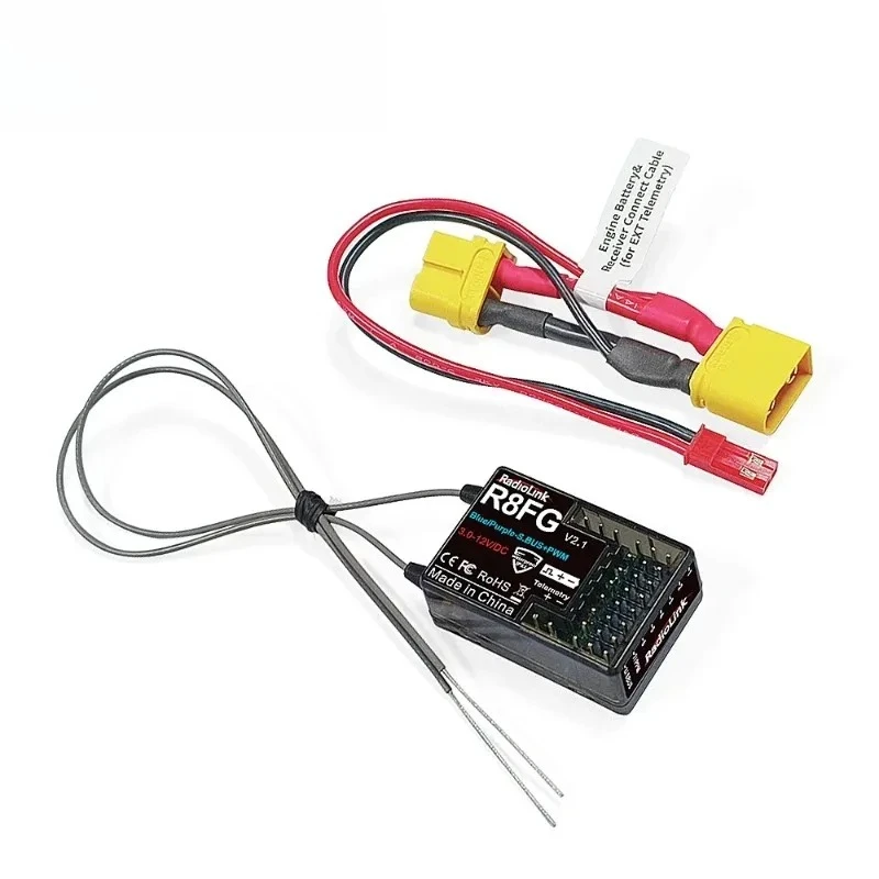 Radiolink R8FG 8 Channle 2.4G Gyro RC Receiver Voltage Return 600 Meters Long Range RX for Car Boat RC8X RC6GS RC4GS T8S T8FB