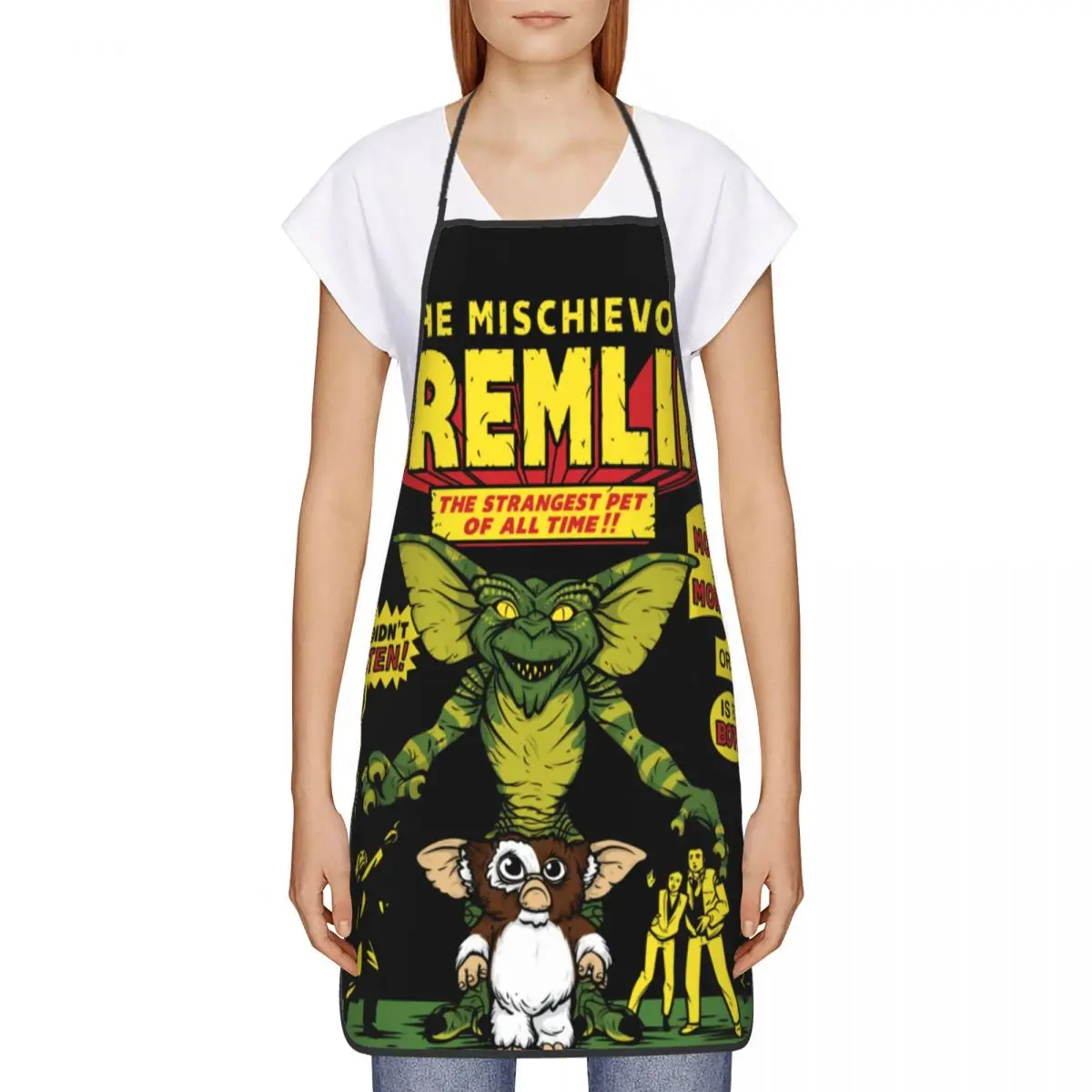 Mischievous Gremlin Apron Gremlins Monster Cuisine Grill Baking Bib Tablier Cooking Home Cleaning Pinafore for Chef Barista