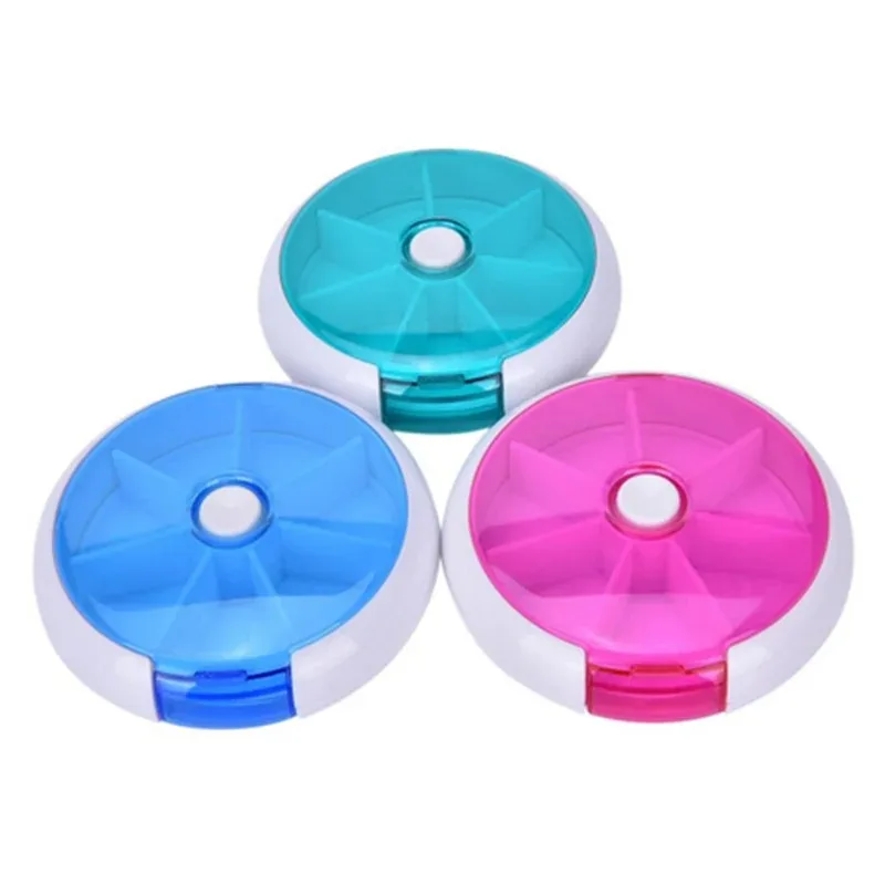 Auto-rotating Button Seven Grid Medicine Box Travel Home Portable Medicine Box Home Department Store Fruit Color